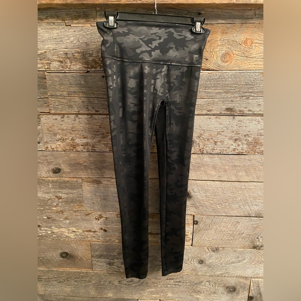 Spanx Faux Leather Camo Leggings